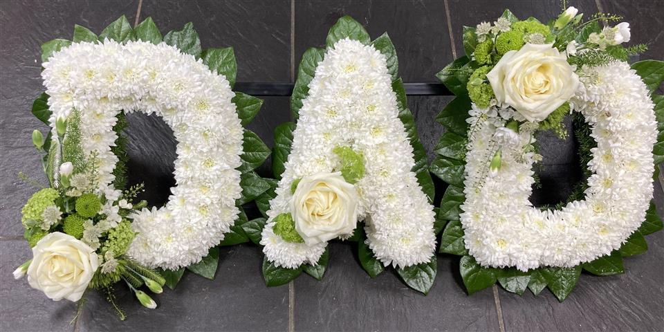 dad floral letters funeral Cornwall
